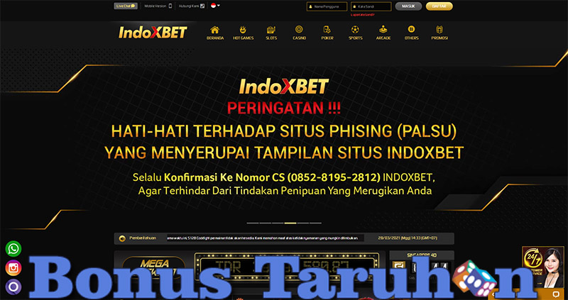 Bonus Permainan Judi Online Terbesar Di Indoxbet