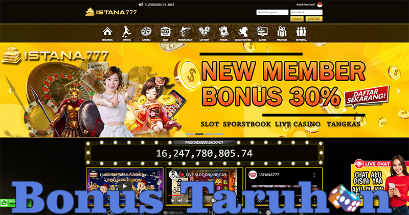 Istana777 Situs Judi Online Pemberi Bonus Taruhan Terbesar 