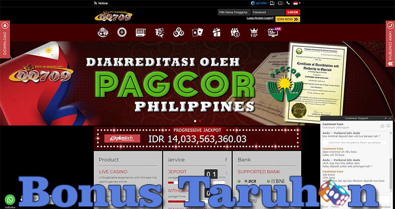 Bonus Taruhan Terbanyak Dan Terlengkap Dari QQ709
